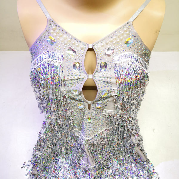 Blusa sin mangas de lentejuelas con tirantes para dama
