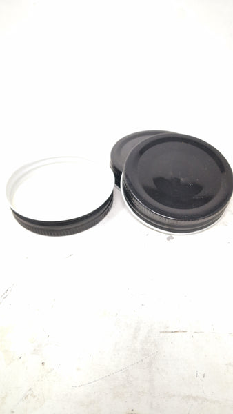 Tapa twist off frasco metálica negra rosca 7.2cm pack 10pz