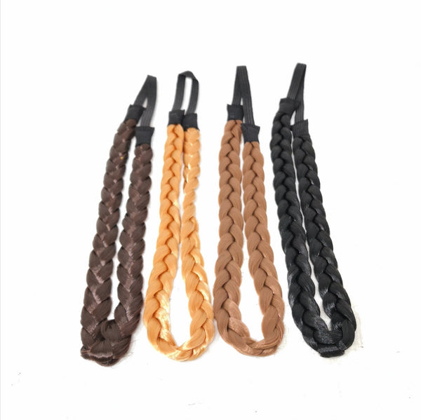Pack 5 Docenas Diademas De Cabello Trenza Sintética Resorte Mayoristas