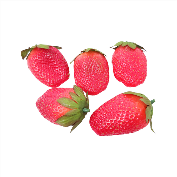 Fresas De Plastico Decoracion Artificial 5Pza