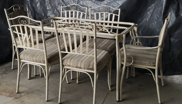 COMEDOR RUSTICO METALICO PARA JARDIN