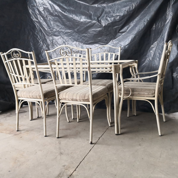 COMEDOR RUSTICO METALICO PARA JARDIN