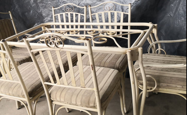 COMEDOR RUSTICO METALICO PARA JARDIN
