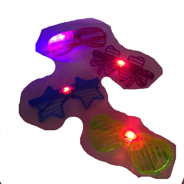 Lentes luminosos neon led Fiesta Disco Disfraz pack 12pz