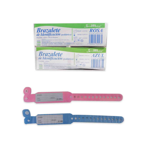 Brazalete De Identificación Niño Y Niña Hospital pack 100pz