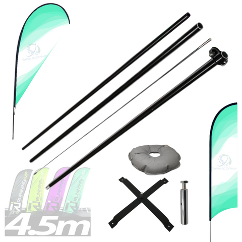 1 asta bandera 4.5 + cruceta simple + pivote + dona soporte