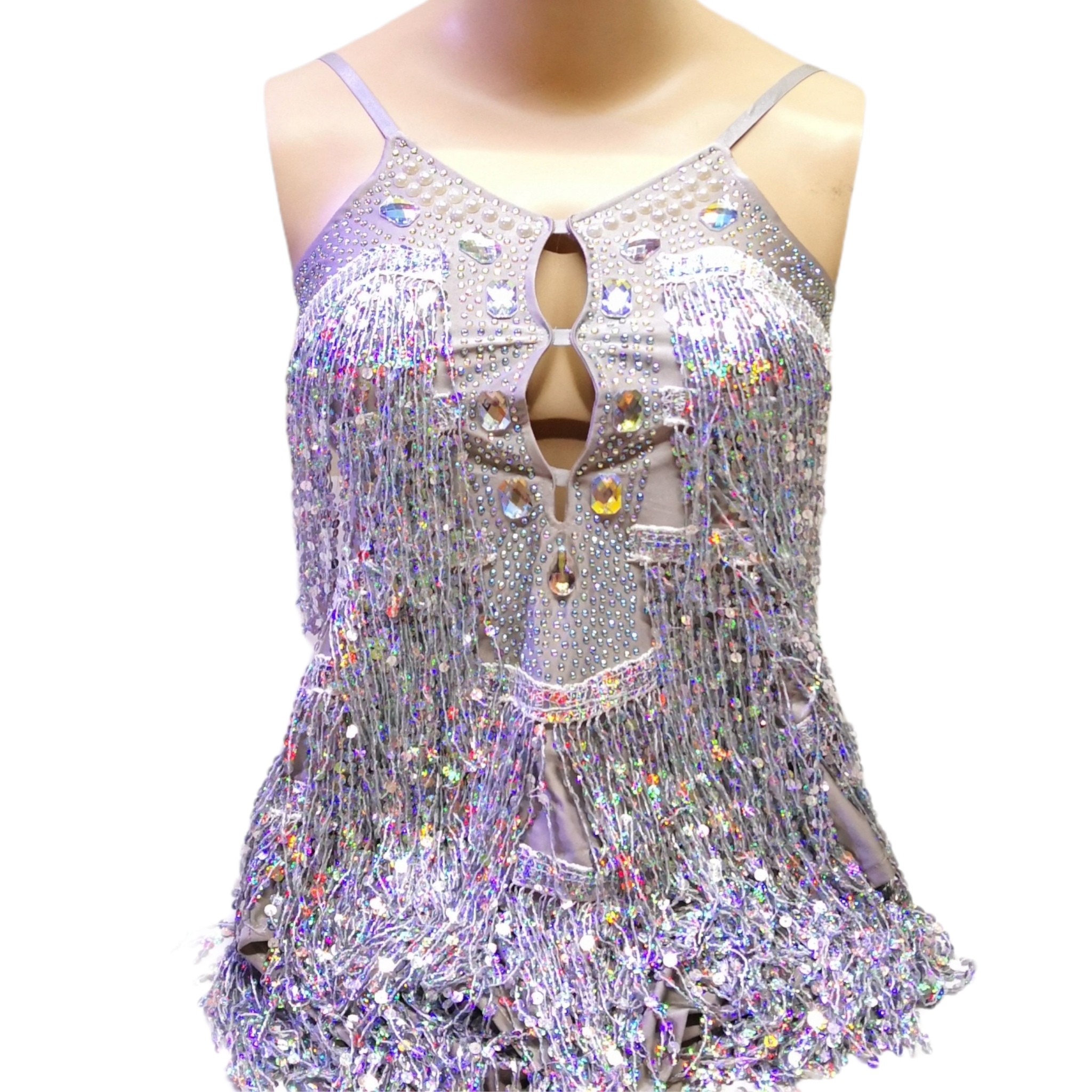 Blusa sin mangas de lentejuelas con tirantes para dama