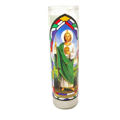 Vaso veladora religiosa 20cm San Judas Tadeo Sagrado Corazon