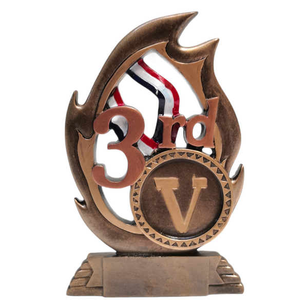 Trofeo Victory Flame Reconocimiento 1 Y 3er Lugar Flama Resina