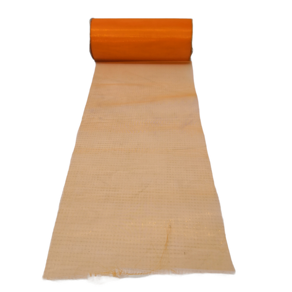 Rollo liston de Organza Tela de Tul Naranja Traslucido 15cm x 22m