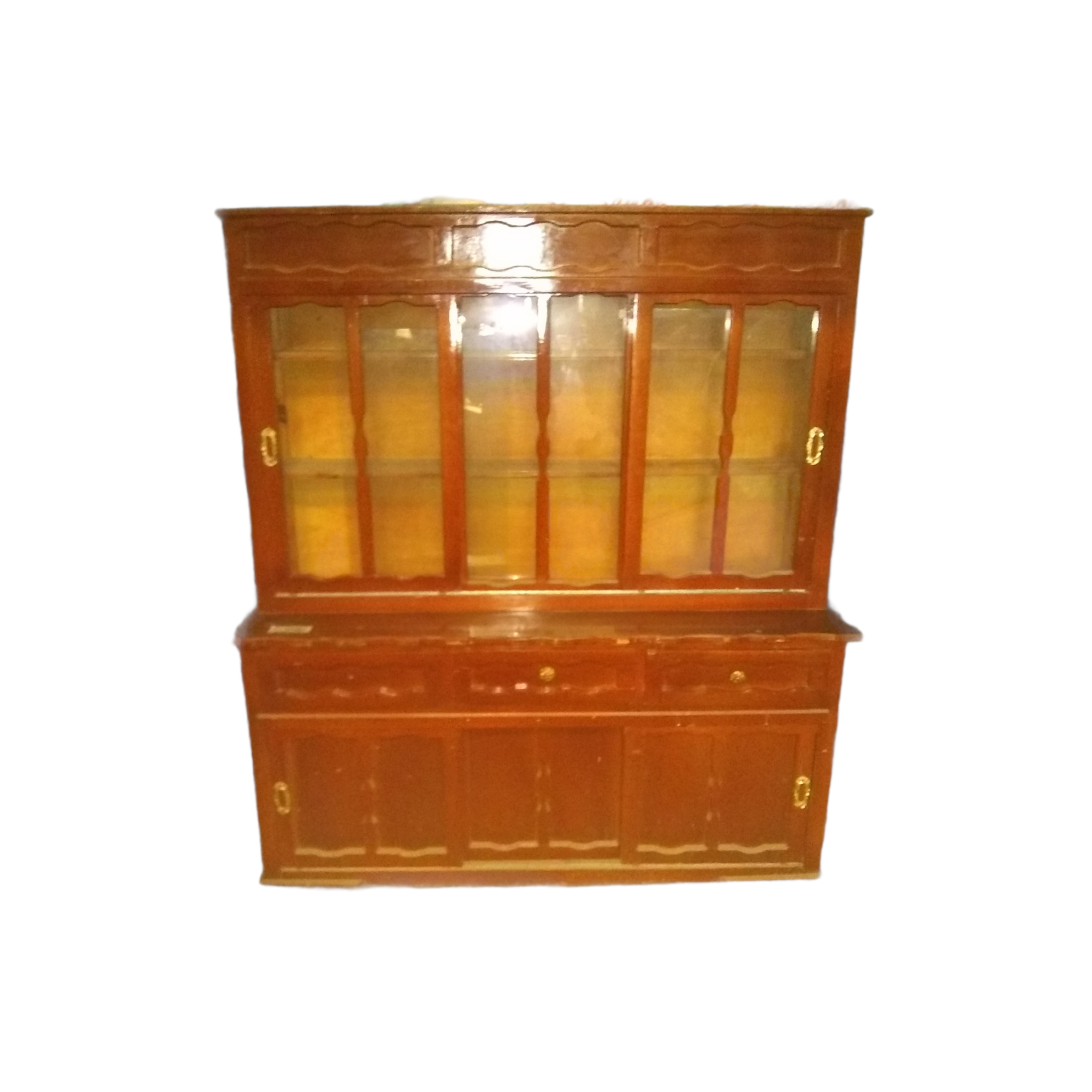 Mueble De Madera Alacena Vitrina Vidrio Aparador 2 Piezas