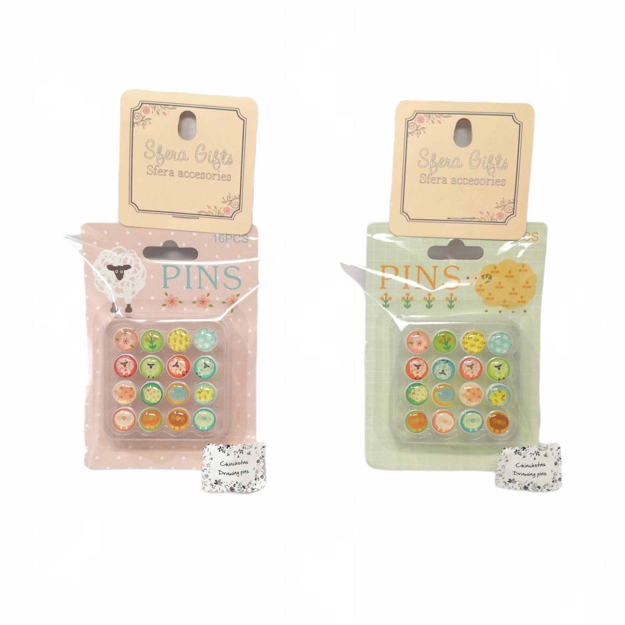 Chinchetas Push pins decorativos Infantiles 3pack x 16pza