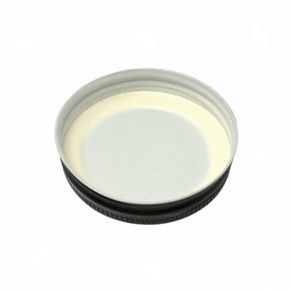 Tapa twist off frasco metálica negra rosca 7.2cm pack 10pz