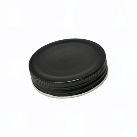 Tapa twist off frasco metálica negra rosca 7.2cm pack 10pz