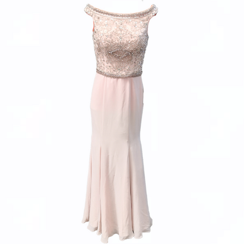 Vestido De Fiesta Marca Terani Couture Talla 4 Color Rosa