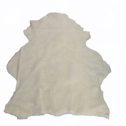 Tapete alfombra Piel Natural Afelpada blanca 110x80 cm