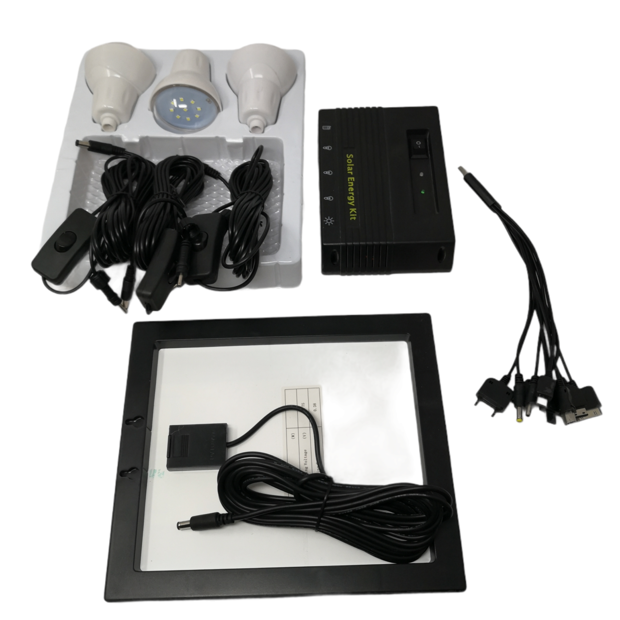 Kit Cargador + focos con Energía Solar sistema aislado 4W