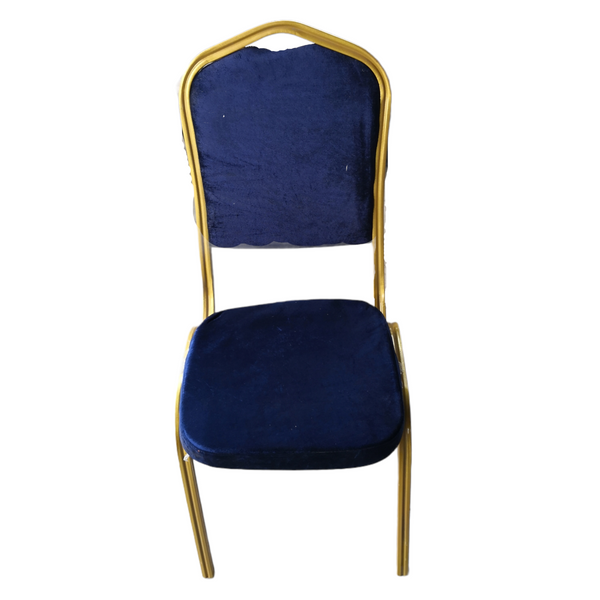 Silla Metálica Decorativa Azul Terciopelo Pack 3pz Usado