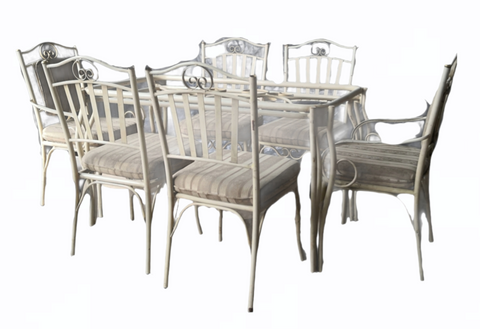 COMEDOR RUSTICO METALICO PARA JARDIN