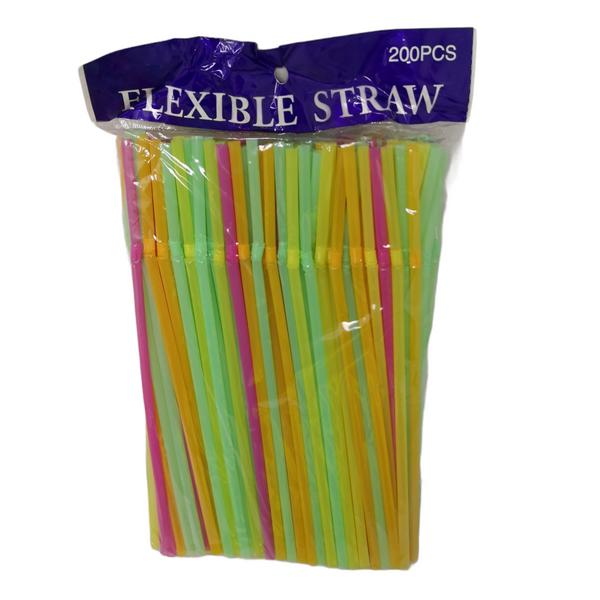 Popotes Flexible Straw Desechables 200 pack