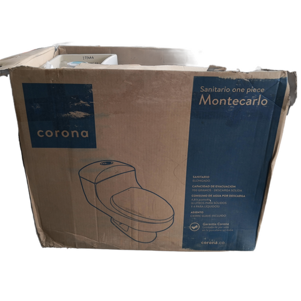 Taza Para Baño One Piece CORONA kit completo con asiento