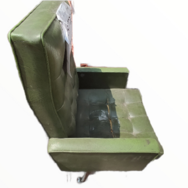 SILLA OFICINA GIRATORIA VERDE VINIPIEL VINTAGE 107 X 65 USADA