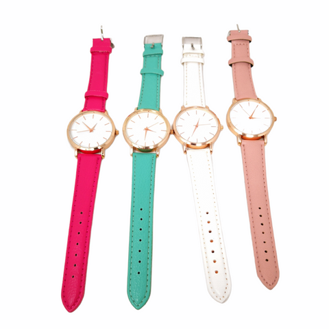 Reloj de pulso dama analógico correa textil colores