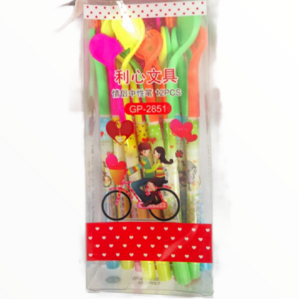 12 plumas lapicero corazón regalo novios