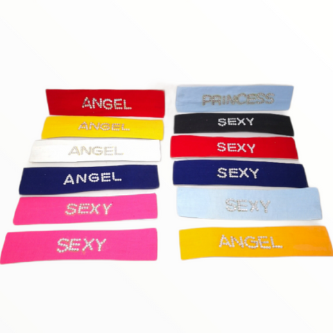 12 diademas para cabello mujer tela elástica surtido 24x6 cms