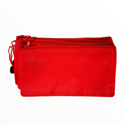 Lapicero Estuche escolar rojo 22x12cms 10 piezas