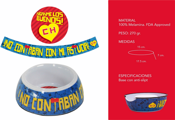 Plato para mascotas razas chicas Melamina Antiderrapante