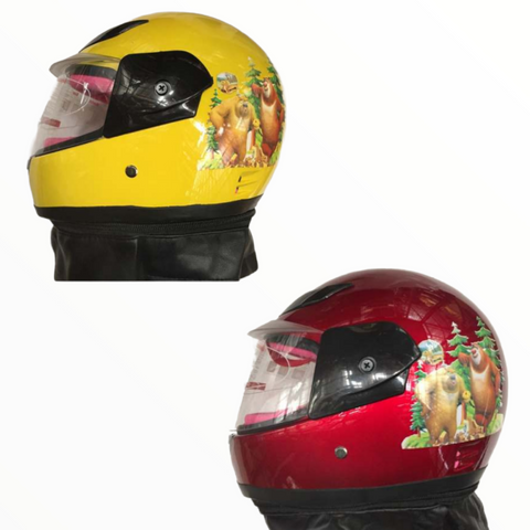 Casco De Moto Infantil Colores Visor Tapa Seguridad Niños