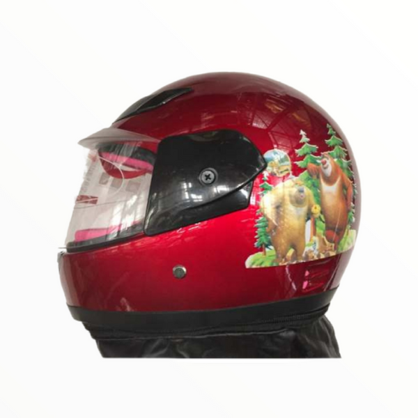 Casco De Moto Infantil Colores Visor Tapa Seguridad Niños