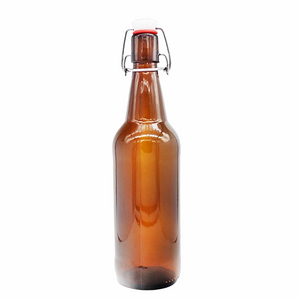 1 Botella De Vidrio Ambar +  Tapón Mecánico 500ml