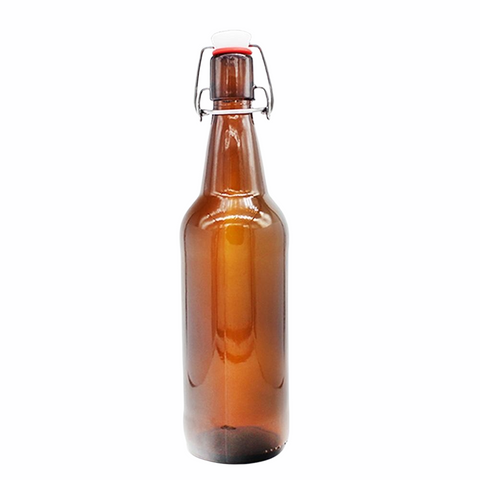 1 Botella De Vidrio Ambar +  Tapón Mecánico 500ml