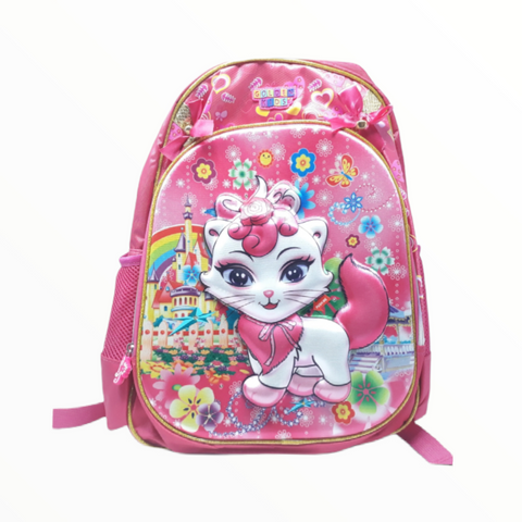 Mochila Niña Golden Kids Gatita  Kub108 Con Lapicera