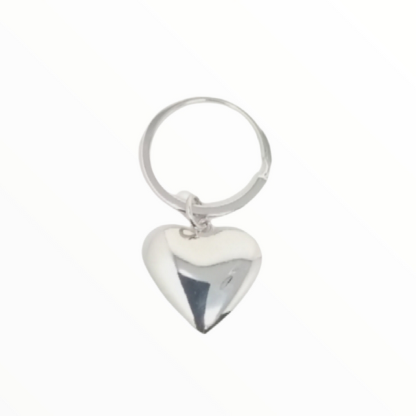 Llavero Metálico Corazón Regalo 3x2.5cms metal cromado