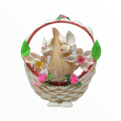 Canasta Cesta Decorativa De Conchas Del Mar Estilo Japones