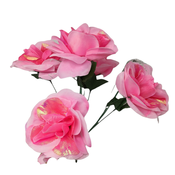 pack 3  Ramo Rosa Naturaleza artificial Flores decoracion 39cm