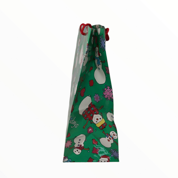bolsa de regalo navideñas 9pzas muñeco de nieve 33x25x14