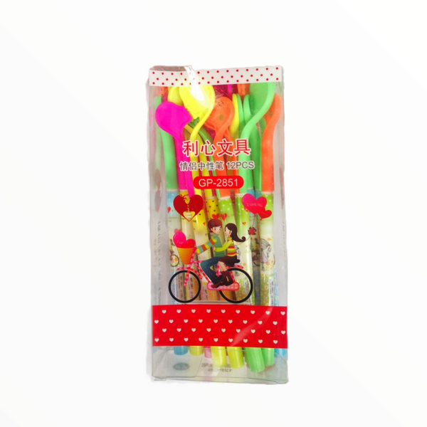 12 plumas lapicero corazón regalo novios