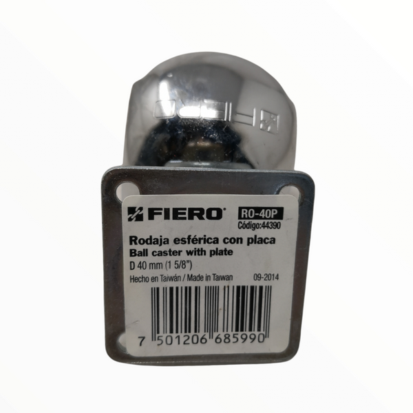 Rodaja esférica con placa fierro 40mm FIERO 44390