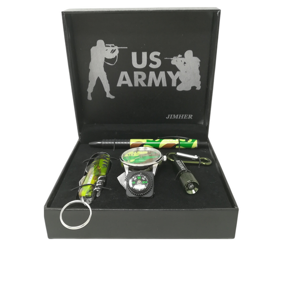 Kit reloj caballero PLUMA Y NAVAJA accesorios us army