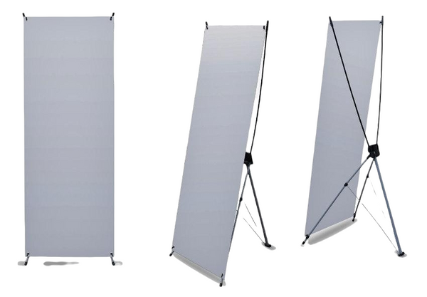 Tripie publicidad lona porta X banner araña 120x200cm Plastico + acero
