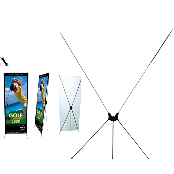 Tripie publicidad lona porta X banner araña 120x200cm Plastico + acero