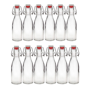 12 Botellas De Vidrio + Tapón Mecanico 250ml