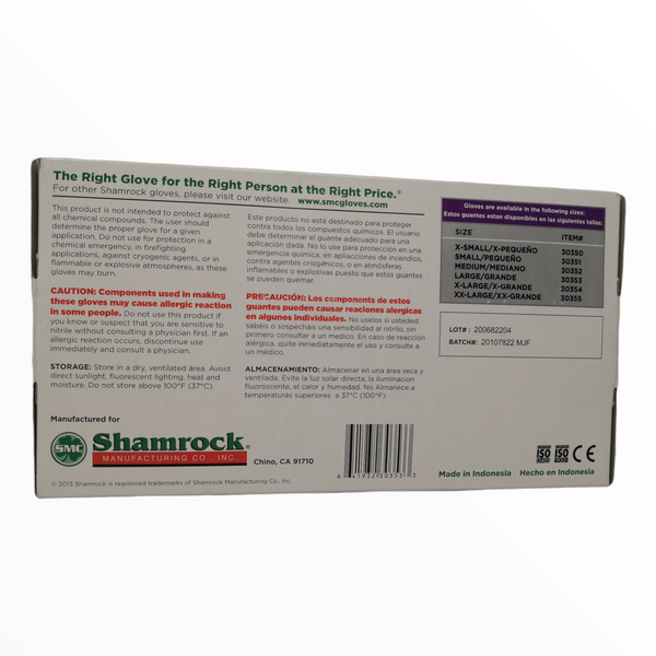 Guantes Nitrilo sin polvo texturizado SHAMROCK 100 PZS