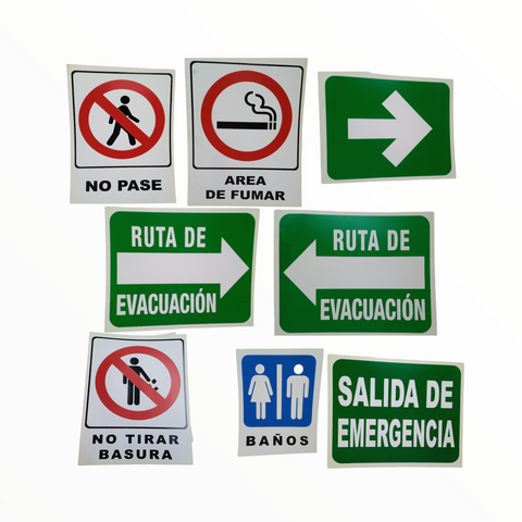 Señalética Varios modelos Carteles 30x24 cm Pack 10pz
