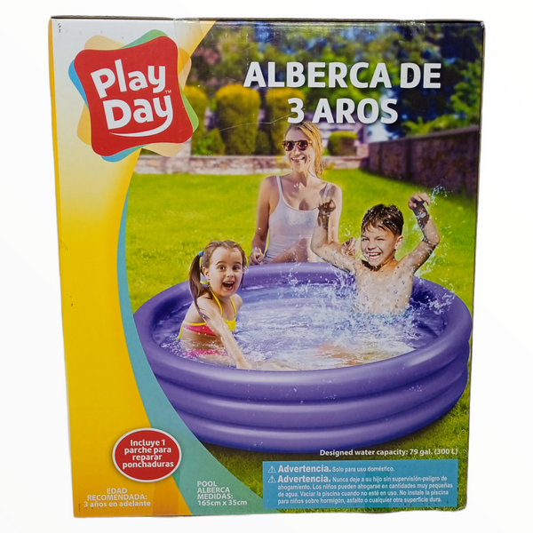 Alberca Piscina Inflable Infantil Niños 3 Aros 165 X 35 Cm.