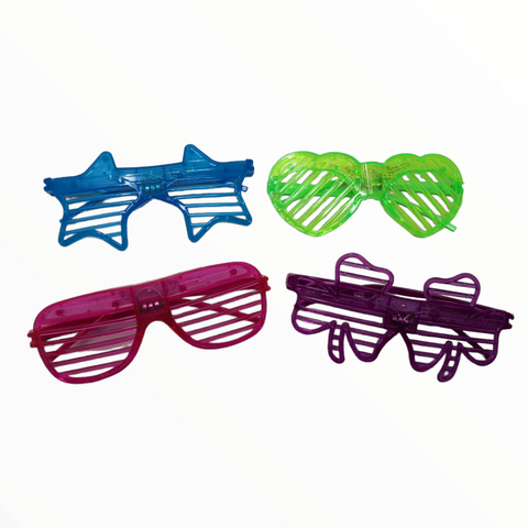 Lentes luminosos neon led Fiesta Disco Disfraz pack 12pz